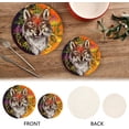 thumbnail image 4 of SKYSONIC Creative Flower Wolf Pot Holders Trivets, 2 Pcs Heat Resistant Trivets,Floral Wild Animals Cotton Thread Weave Mats for Hot Pads Pans Pot Bowl Teapot for Kitchen Decor, 4 of 7