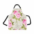 thumbnail image 2 of HATIART Floral Pattern with Pink Roses on Vintage Postcard Home Kitchen Apron for Women Men with Pockets, Unisex Adjustable Bib Apron for Cooking Baking Gardening, 2 of 2