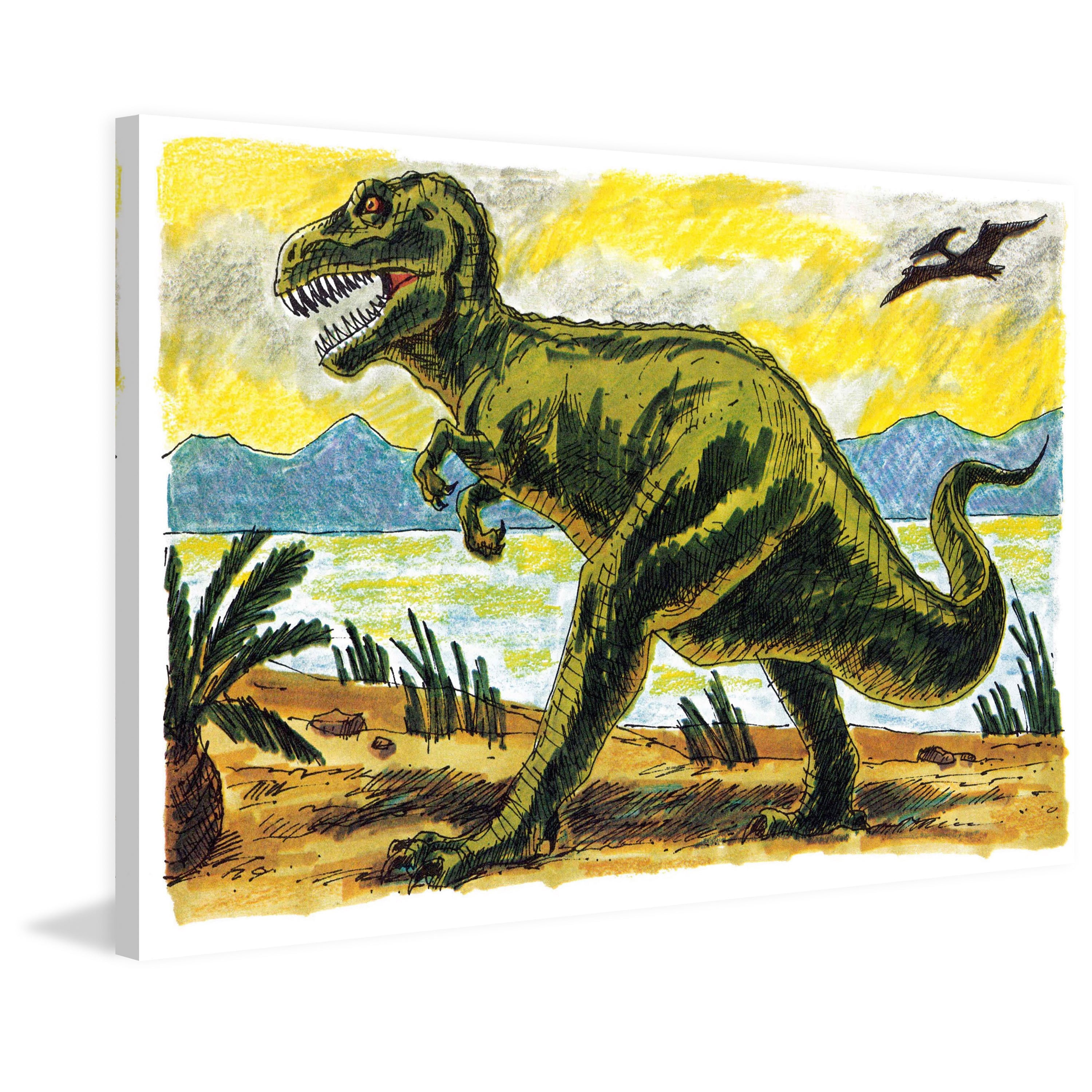 Marmont Hill "Tyrannosaur II" by Curtis Painting Print on Canvas