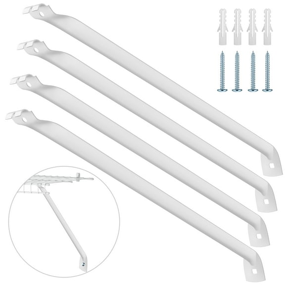 4pcs Support Brackets for Wire Shelving, TSV 12" Metal Wire Shelf Brackets, Closet Shelf Brackets with Anchors and Pins