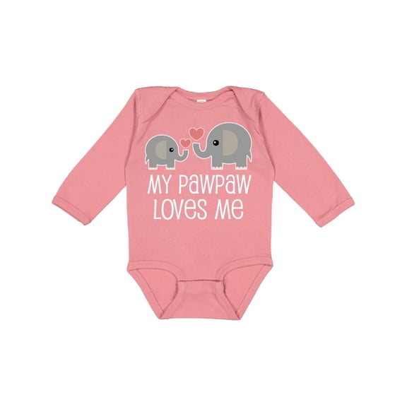 Inktastic My Pawpaw Loves Me Boys or Girls Long Sleeve Baby Bodysuit