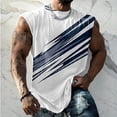 thumbnail image 6 of MNCEKFOD Mens Tank Tops Summer 2025 Casual Beach Vacation Color Block Print Top Vest Sleeveless Loose Fit Relaxed Fit Mens Vest Grey XXL, 6 of 6