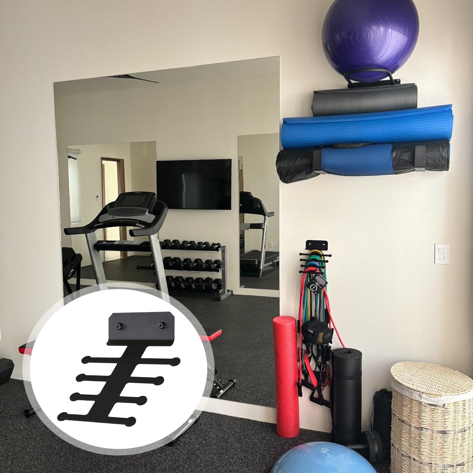 Resistance Storage Hanger Gym Equipment Organizers Exercise Resistance Rack Home Gym Storage Rack Space Saving