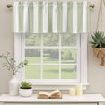 thumbnail image 2 of Sage Green Striped Curtain Valances for Windows, Kitchen Valance Window Treatments Panel 2 Pack, Modern Farmhouse Sage Green White Stripes Rod Pocket Short Curtains for Bathroom Bedroom 42 x 18 Inch, 2 of 8