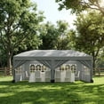 thumbnail image 2 of CazToi 10x20FT Heavy Duty Pop Up Canopy Tent Waterproof Wind-Resistant 6 Sidewalls 3 Height Adjustments Includes Storage Bag, 2 of 8