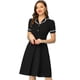 thumbnail image 1 of Vestido elegante para mujer con cuello Peter Pan con volantes Negro XS, 1 of 5