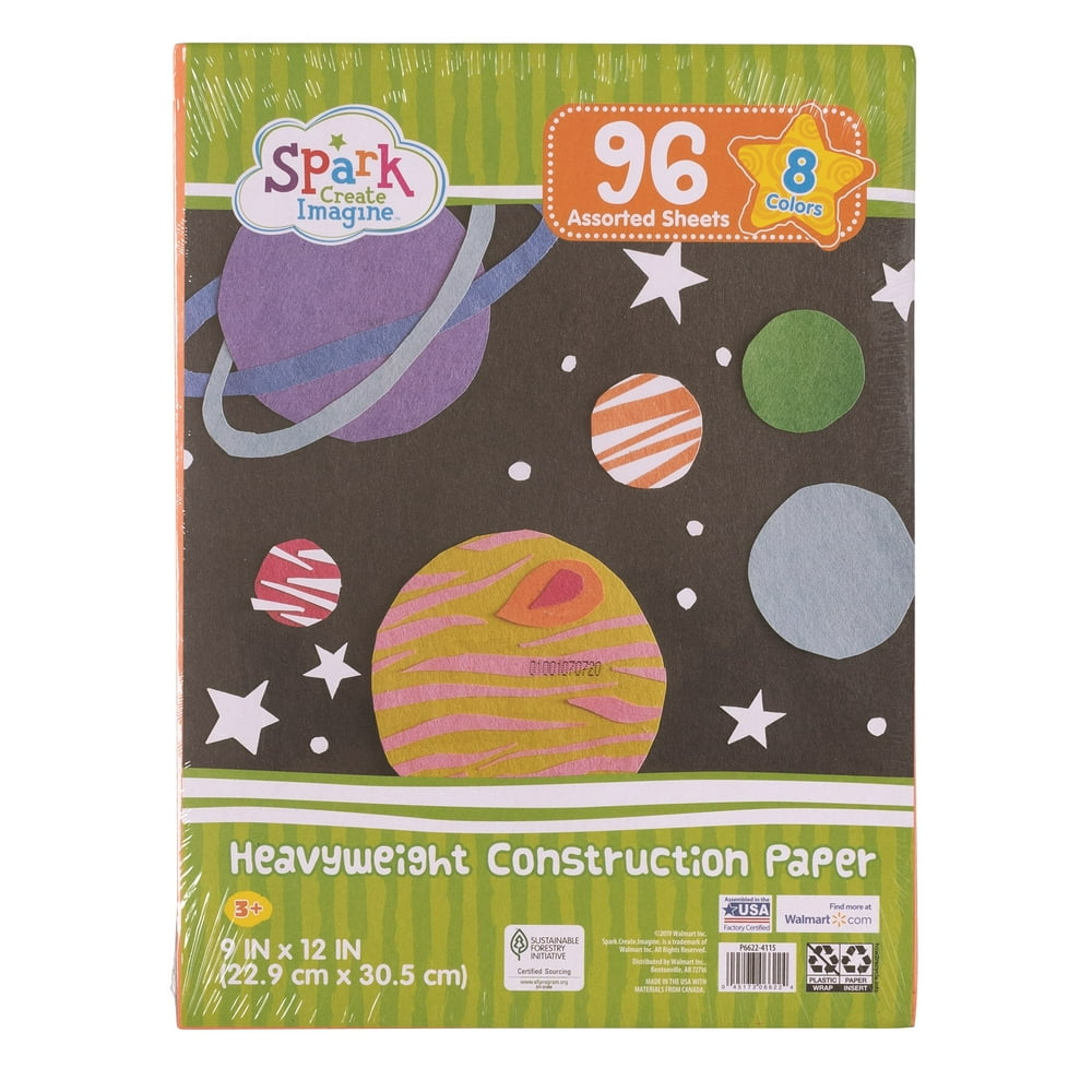 Spark. Create. Imagine. Heavyweight Construction Paper, Multi, 9''x12