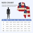thumbnail image 4 of Fotbe American Flag Map Pijama de Hombre con Estampado de Manga Larga, Conjunto de 2 Piezas, Ropa de Dormir Suave y Cómoda con Bolsillos-Small, 4 of 7