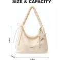 thumbnail image 4 of Sunyuer Women Cute Star Print Hobo Shoulder Tote Bag, Ruched Pleated Strap Casual Handbag with Polka Dot Star Charm, Large Capacity Lightweight Daily Purse for Shopping Dating Travel, 4 of 8