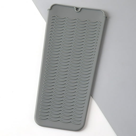 Last Chance 1*Insulation Pad,Curling Iron Heat Insulation Pad Gray,Heat Silicone Mat Pouch Hair Styling Tools For Curling Irons Hair Straightener Flat Irons