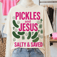 thumbnail image 4 of Pickles and Jesus Comfort Colors Shirt, Funny Christian Pickle Graphic Tee, Salty and Saved Faith Gift for Women, 4 of 6