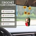 thumbnail image 2 of Cute Mary Statue Car Interior Decoration, Handmade Crochet Car Rearview Mirror Charm with Virgin Mary Statue, Mother Mary’s Charm Hanging Blessings Rosary Decor, 2 of 7