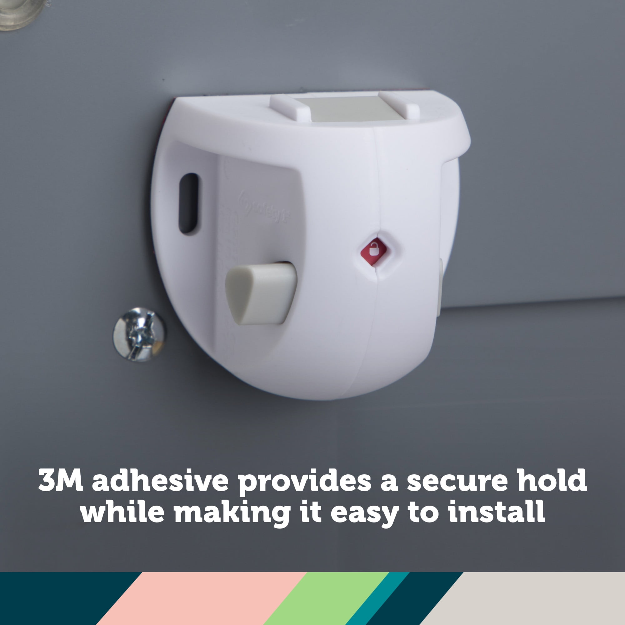 (2 pack) Safety 1st Adhesive Magnetic Lock System - 8 Locks and 2 Keys, White, Toddler