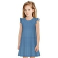 thumbnail image 1 of Vsdgher Chemises de Nuit Vichy Bleu pour Filles Manches Courtes à Volants Robe de Nuit Pyjama pour Fête Pyjama-TTG, 1 of 6