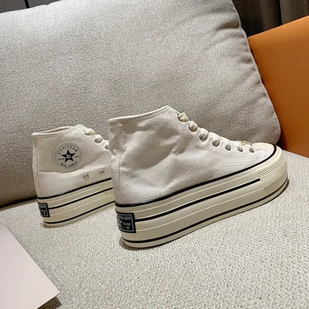 

Classic High Top Platform Sneakers Casual Canvas Lace-Up Skate Shoes Women‘s Footwear Fashionable And Versatile Shoes