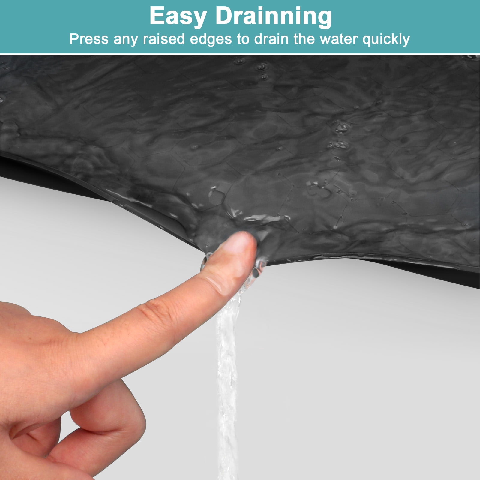 Waterproof Silicone Under Sink Mat with Lip for Kitchen and Bathroom, Under Kitchen Sink Mats and Protectors for 34" x 22" Cabinets, Under Sink Tray Organizer, Shelf Liners Cabinet Liner, Black