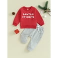 thumbnail image 2 of My First New Years Baby Boy Outfit Baby Boy Valentines Day Outfit Letter Print Long Sleeve Sweatshirt T-shirt and Elastic Casual Pants Suit, 2 of 9