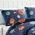 thumbnail image 2 of Chezmoi Collection 3-Piece Kids Multi-Color Galaxy Universe UFO Aliens Microfiber Comforter Set, Twin, 2 of 9