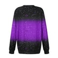 thumbnail image 4 of Sakmal Crew Neck Sweatshirts for Women Christmas Purple Oversized Tops Santa Claus Holiday Sweatshirt for Women, 4 of 5