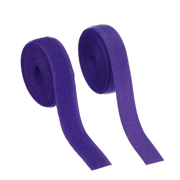 Sew on Hook and Loop Tape, 0.75 Inch Width Non-Adhesive Back Nylon Fastener Strips 2 Yards - Purple