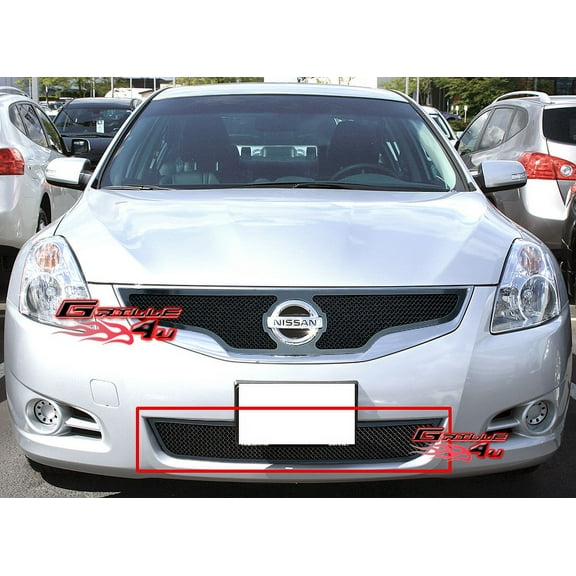 APS Compatible with Nissan Altima 2010-2012 Sedan Lower Bumper Stainless Steel Black Mesh Front Grill Grille Insert N76751H
