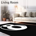 thumbnail image 2 of ODIKA 6'x9' Machine Washable Non-Slip Area Rug, Classic Billiard Eight Sport Decorative Flooring High Traffic Rug with Pad, Black, 549871, 2 of 8