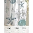 thumbnail image 6 of Summer Beach Sheer Curtains 2 Panels Set, Nautical Starfish Coral Shell Window Sheer Curtains for Living Room/Bedroom, Teal Ocean Light Filtering Rod Pocket Voile Drapes, 52" W x 63" L, 6 of 7