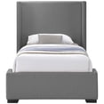 thumbnail image 3 of Meridian Furniture Lit Jumeau en Tissu Texturé Lin Gris Oxford, 3 of 10