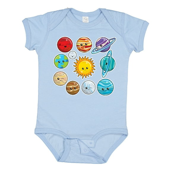 Inktastic Happy Sun Moon and Planets Boys or Girls Baby Bodysuit