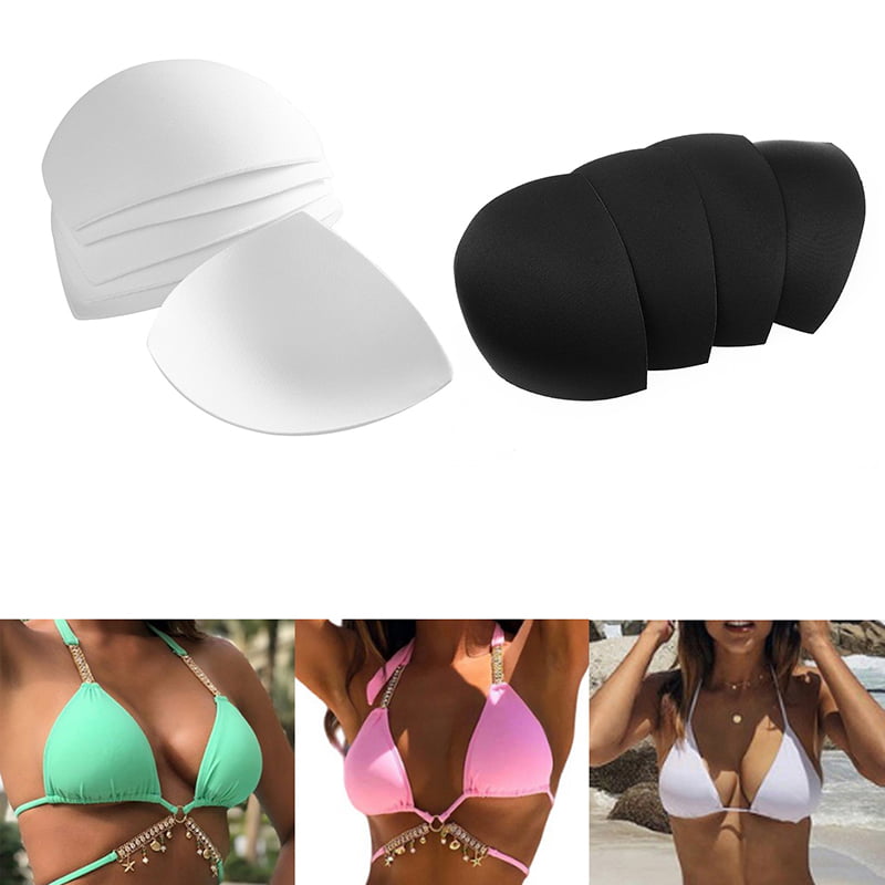 3 Pairs Breast Enhancer Triangle Bra Pads Inserts Bikini For Underwire Black 