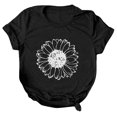 thumbnail image 2 of Women's Summer Sunflower T Shirt Cute Flower Graphic Loose Tees Crew Neck Short Sleeve Casual Tops, 2 of 7