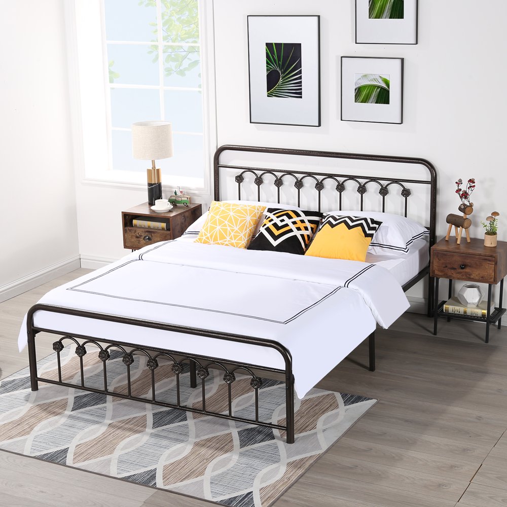 VECELO Metal Platform Bed Frame, Mattress Foundation, No Box Spring