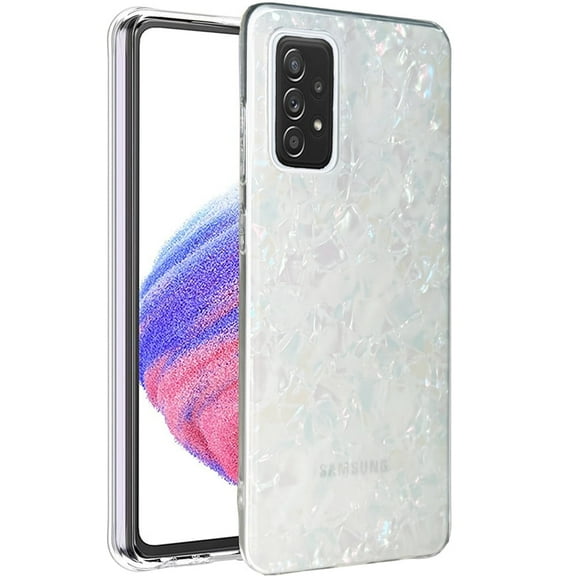 For Samsung Galaxy A52 &A52s 5G/ 4G Luxury Transparent Shiny Marble Conch Pearly Patterned Clear Slim Soft TPU Protective Back Phone Case Cover For Galaxy A52 A52s 6.5 inch