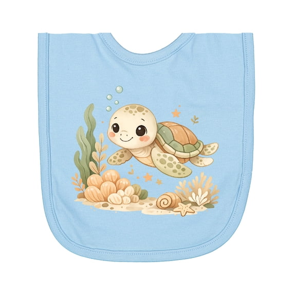 Inktastic Cute Sea Turtle Ocean Animal Newborn Bib