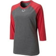 thumbnail image 2 of Evoshield Women's 3/4 Sleeve Fastpitch Softball Shirt Grey/Scarlet Xl, 2 of 4