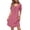 Cherry Red, variant on Ekouaer Nightgowns for Women Bamboo Viscose Night Gowns Short Sleeve Sleep Shirt Pleated V Neck House Dress Soft Night Shirts