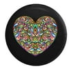 Psycodelic Heart Hippie Love Spare Tire Cover for Jeep RV 32 Inch