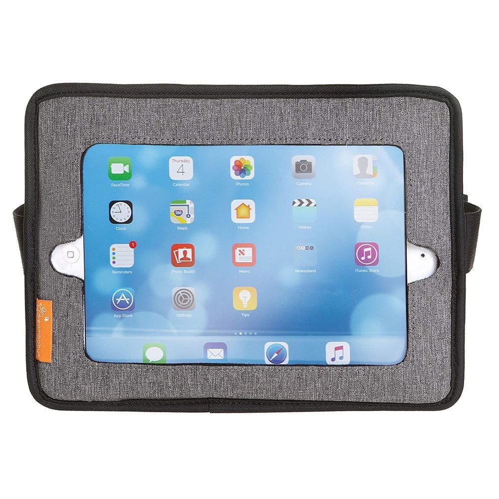 Car Back Seat Tablet Holder & Mirror Grey