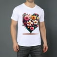 thumbnail image 2 of Men Summer CasualFlowers (1) Graphic Print Round Neck Short Sleeve T Shirt Tee Tops Basic Vacation Wear Sizes XS-5XL, 2 of 5
