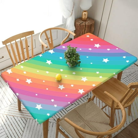 

WISH TREE Elastic Edged Round Tablecloth Dark Leaves Elastic Close Fitting Round Table Cover Washable Reusable Kitchen Dining Picnic Party Suit