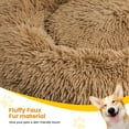 thumbnail image 5 of Calming Dog Beds for Large Dogs, Faux Fur Donut Cuddler Dog Bed, Round Fluffy Pillow, Washable Pet Bed for Dogs Up to 80Lbs, 34inch, 5 of 6