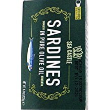 Sea Castle Sardines Skinless In Pure Olive Oil Boneless Kosher For Passover 4.4 Oz. Pk Of