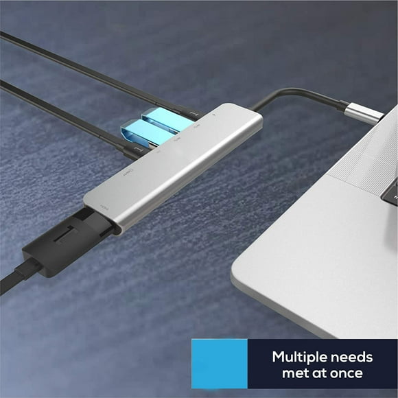 USB C Hub Adapter Dongle for MacBook Air, MacBook Pro with 4K 60Hz HDMI, 87W Power Delivery, 2 USB Ports and SD/TF Card Reader