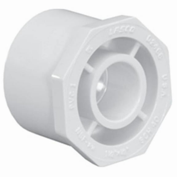 PVC Reducing Bushing, Spigot x Socket, 6 in x 3 in Pipe Size