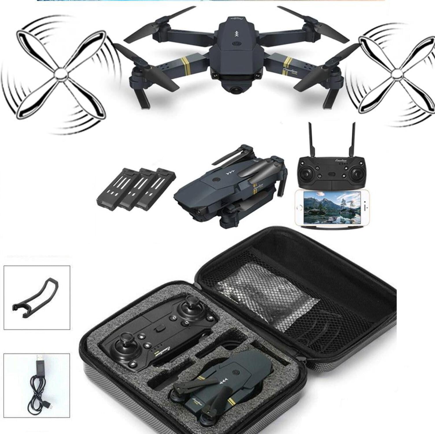 QuadAir Drone Extreme Upgrade with 3 Batteries HD Camera Live Video WiFi FPV Voice Command