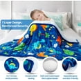 thumbnail image 3 of Anjee Kids Sherpa Fleece Weighted Blanket, 5lbs Blue Dinosaur, Ultra Soft and Cozy Heavy Blanket, Great for Calming and Sleep, 36x48 inch, 3 of 8