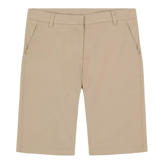 Bermudas IZOD, uniforme escolar, pantalones cortos de sarga para niñas grandes, color caqui 8