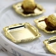thumbnail image 5 of Efavormart 12 Pack | Gold Square Baroque Mini Party Favor Candy Tray Treat Gift Display Serving Plate - 3"x3", 5 of 11