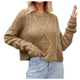 thumbnail image 2 of Sweaters for Women 2025 Fall Winter Oversized Long Sleeve Cropped Knit Jumper Top Womens Pullover Sweaters, 2 of 6