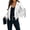 White, variant on Women's White Suede Fringe Jacket Long Sleeve Slim Faux Leather Boyfriend Cropped Top with Tassles